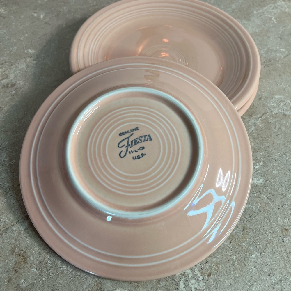 Fiestaware Pink Bread Plates - Picture 2 of 3